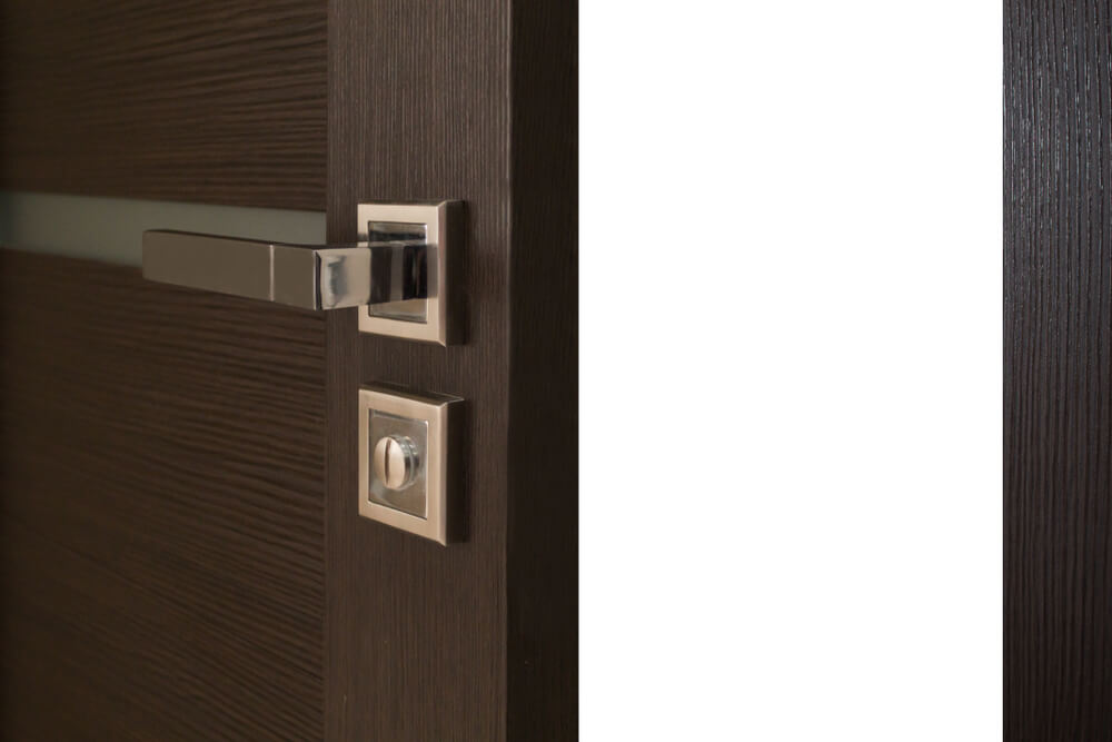 Тёмная шпонированная межкомнатная дверь